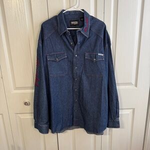 Resistol rodeo gear denim pearl snap size XXL
